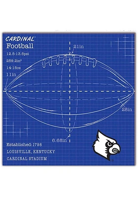 Louisville Cardinals Ball Blueprint Sign - Red