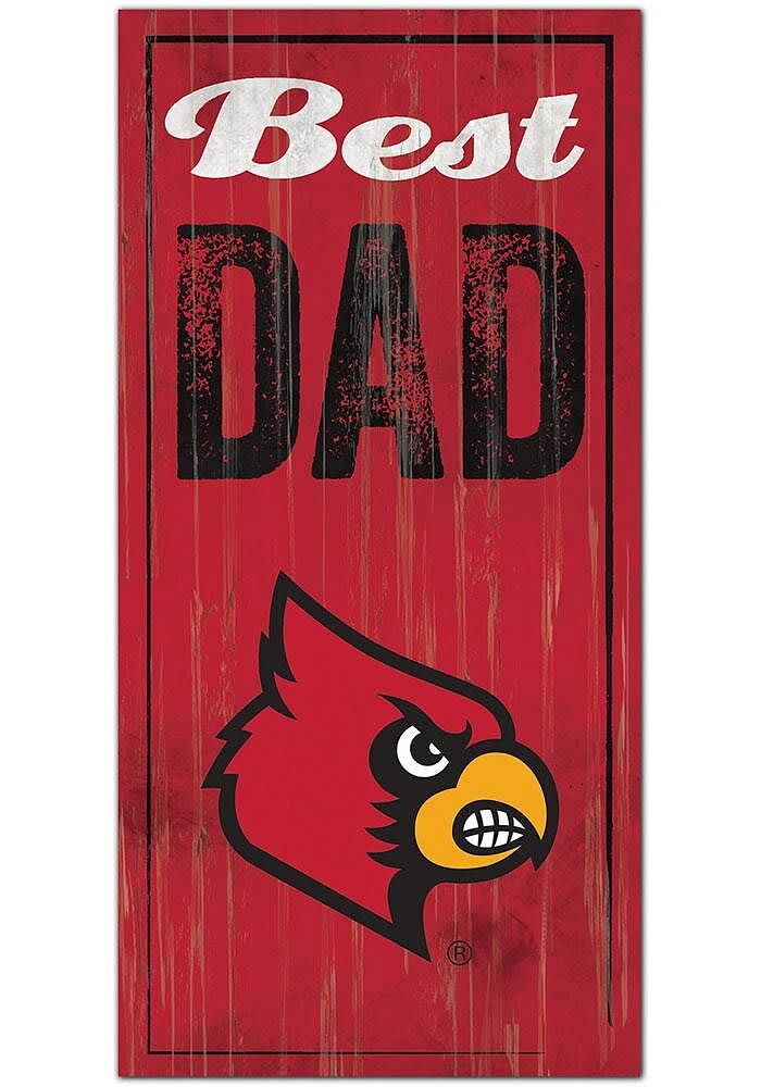 Louisville Cardinals Best Dad Sign - Red