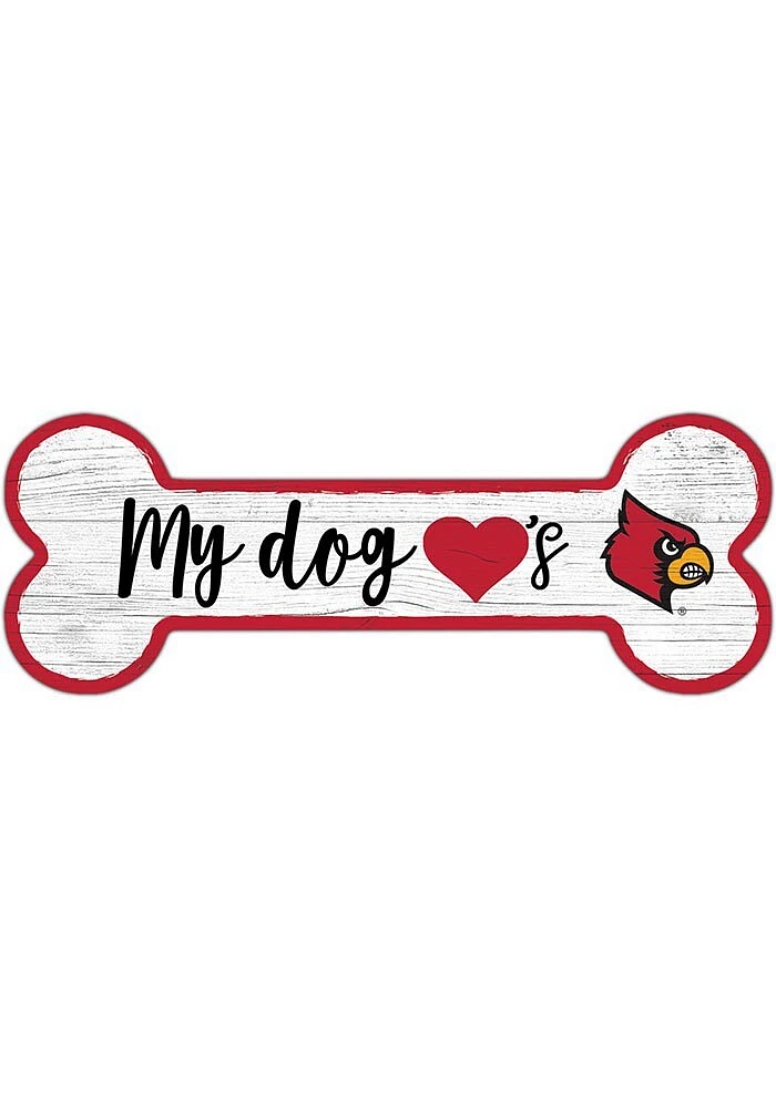 Louisville Cardinals Dog Bone 6x12 Sign - Red