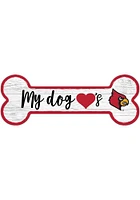Louisville Cardinals Dog Bone 6x12 Sign - Red