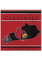 Louisville Cardinals Coordinates Sign - Red