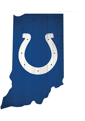 Indianapolis Colts State Shape Color Sign - Blue