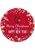 Louisville Cardinals Merry Christmas and New Year Circle Sign - Red