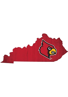 Louisville Cardinals State Cutout Sign - Red