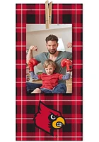 Louisville Cardinals Plaid Clothespin Sign - Red