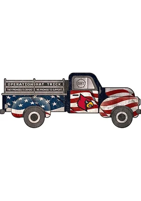 Louisville Cardinals OHT Truck Flag Cutout Sign - Red