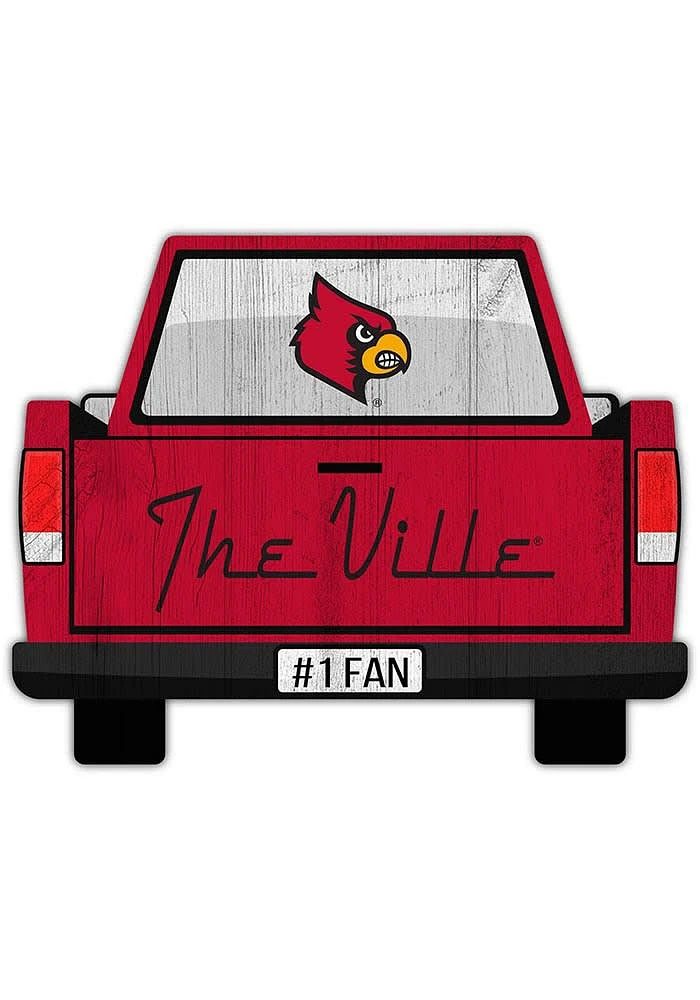 Louisville Cardinals Truck Back Cutout Sign - Red
