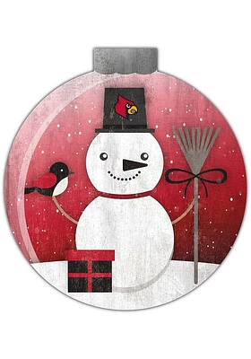 Louisville Cardinals Snowglobe 12 Inch Sign - Red