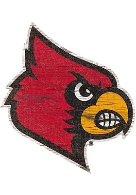 Louisville Cardinals Team Logo 8 Inch Cutout Sign - Red