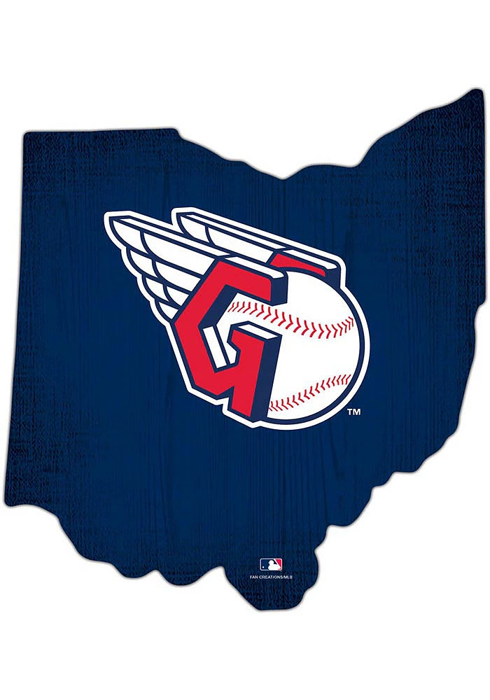 Cleveland Guardians State Shape Color Sign - Red