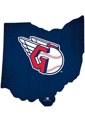 Cleveland Guardians State Shape Color Sign - Red