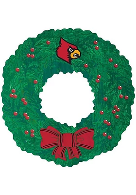 Louisville Cardinals Team Wreath 16 Inch Sign - Red