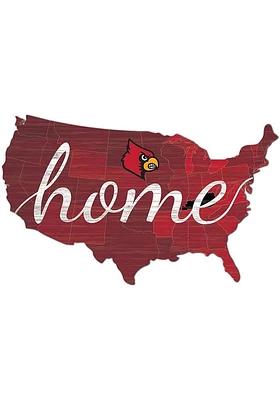 Louisville Cardinals USA Shape Cutout Sign - Red