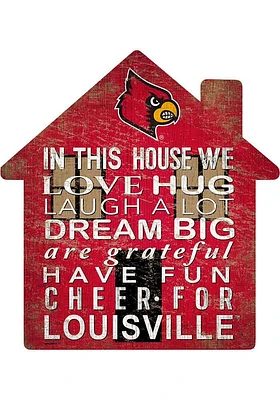 Louisville Cardinals 12 inch House Sign - Red