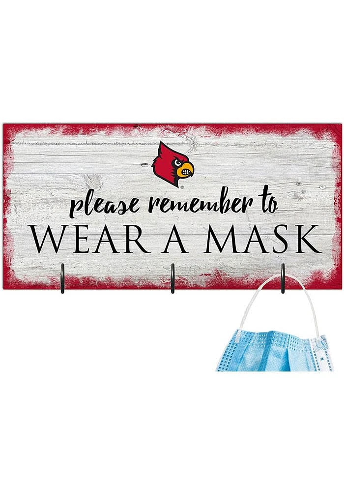 Louisville Cardinals Please Wear Your Mask Sign - Red