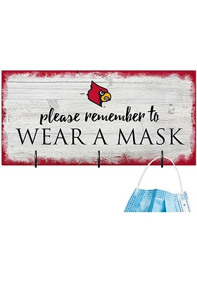 Louisville Cardinals Please Wear Your Mask Sign - Red