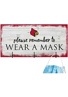Louisville Cardinals Please Wear Your Mask Sign - Red