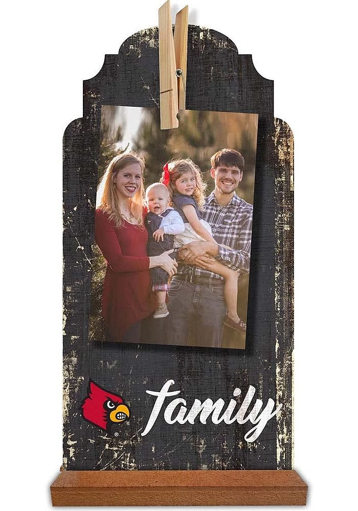 Louisville Cardinals Family Clothespin Sign - Red