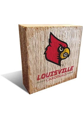 Louisville Cardinals Logo Block Sign - Red