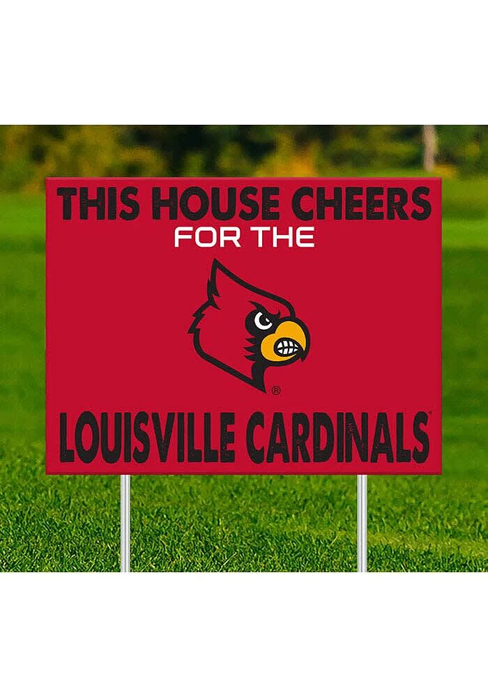 Louisville Cardinals This House Cheers For Yard Sign - Red