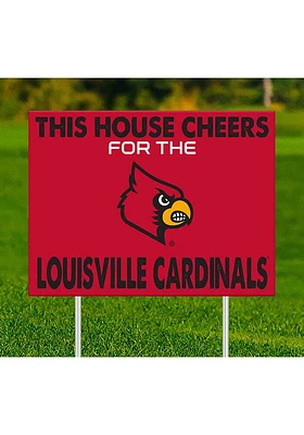 Louisville Cardinals This House Cheers For Yard Sign - Red