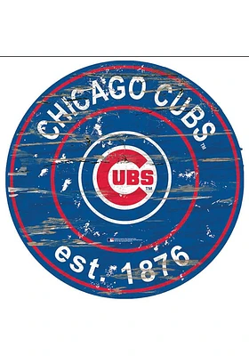 Chicago Cubs Established Date Circle 24 Inch Sign - Blue