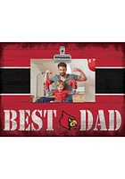 Louisville Cardinals Best Dad Striped Clip Picture Frame - Red