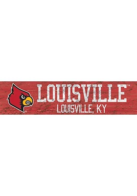 Louisville Cardinals 6x24 Sign - Red