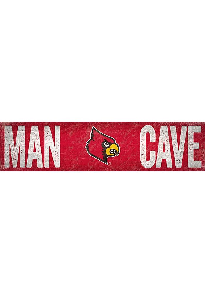 Louisville Cardinals Man Cave 6x24 Sign - Red