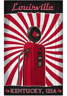 Louisville Cardinals Retro Pump Location Sign - Red