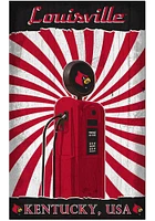 Louisville Cardinals Retro Pump Location Sign - Red