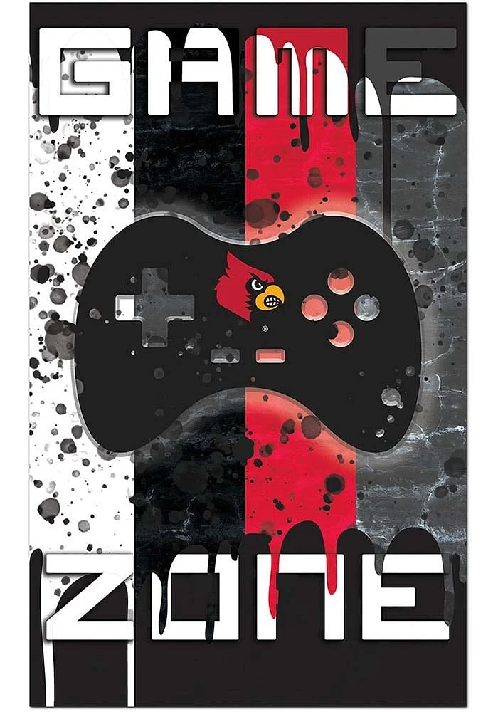 Louisville Cardinals Grunge Game Zone Sign - Red
