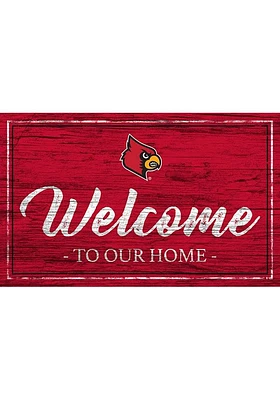 Louisville Cardinals Team Welcome 11x19 Sign - Red
