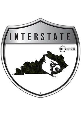 Louisville Cardinals 24in OHT Camo Interstate Sign - Red