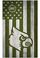 Louisville Cardinals 11x19 OHT Military Flag Sign - Red