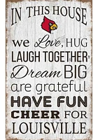 Louisville Cardinals In This House 11x19 Sign - Red