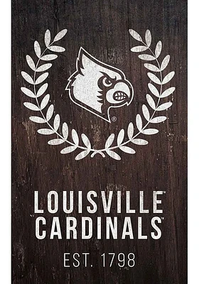 Louisville Cardinals Laurel Wreath Sign - Red