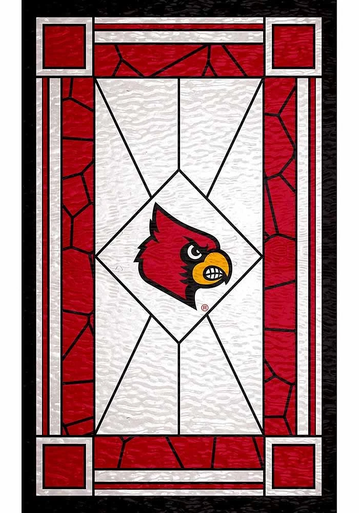 Louisville Cardinals Stained Glass Sign - Red