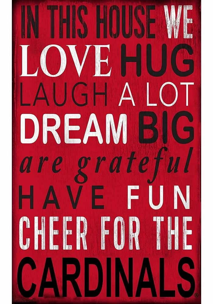 Louisville Cardinals In This House Sign - Red