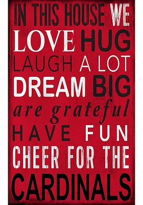 Louisville Cardinals In This House Sign - Red