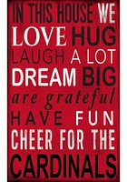 Louisville Cardinals In This House Sign - Red