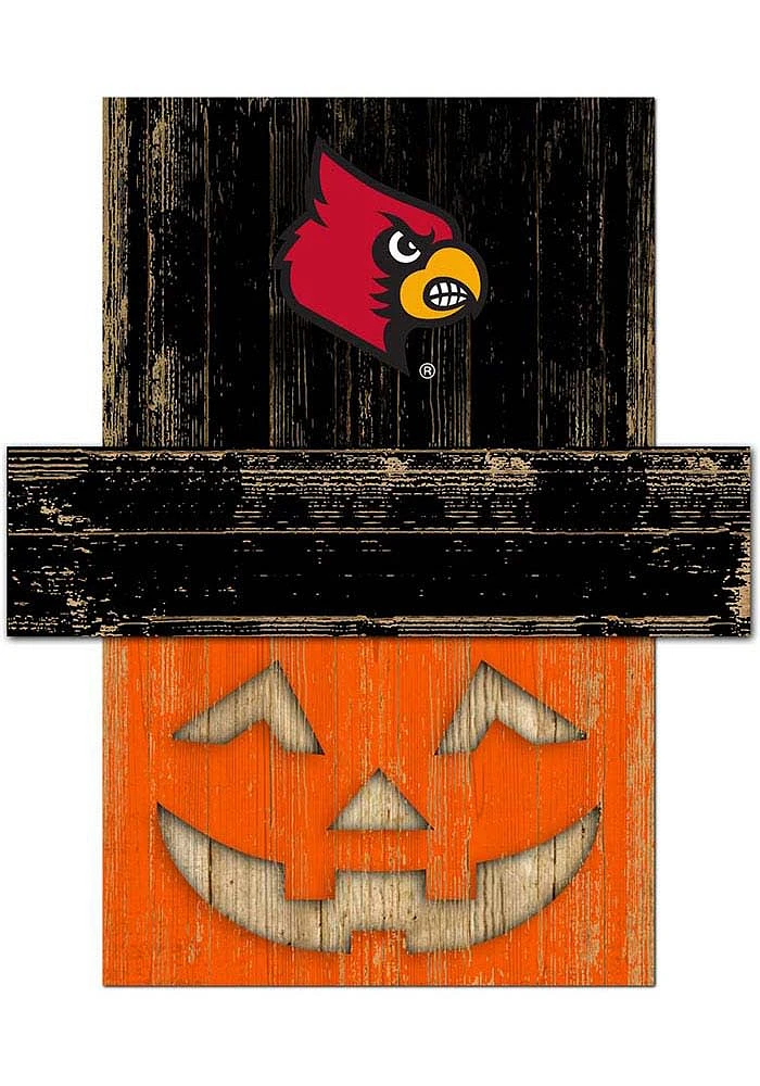 Louisville Cardinals Pumpkin Head Sign - Red