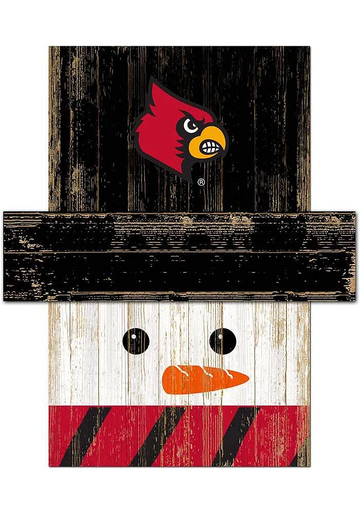 Louisville Cardinals Snowman Head Sign - Red