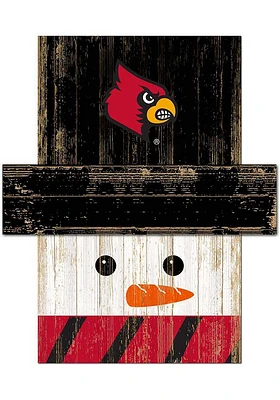 Louisville Cardinals Snowman Head Sign - Red