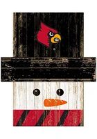 Louisville Cardinals Snowman Head Sign - Red