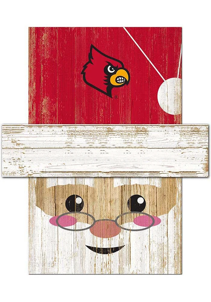 Louisville Cardinals Santa Head Sign - Red