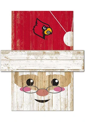 Louisville Cardinals Santa Head Sign - Red