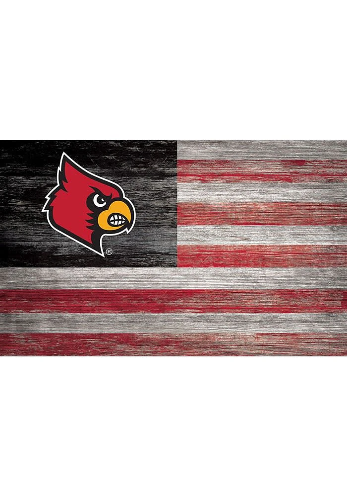 Louisville Cardinals Distressed Flag Picture Frame - Red