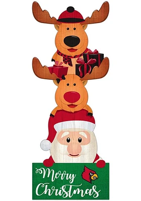 Louisville Cardinals 31 Inch Santa Stack Leaner Sign - Red