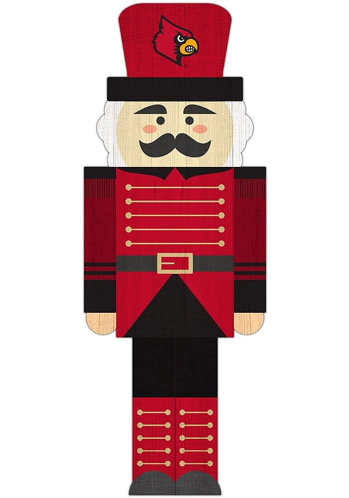 Louisville Cardinals 31 Inch Nutcracker Leaner Sign - Red